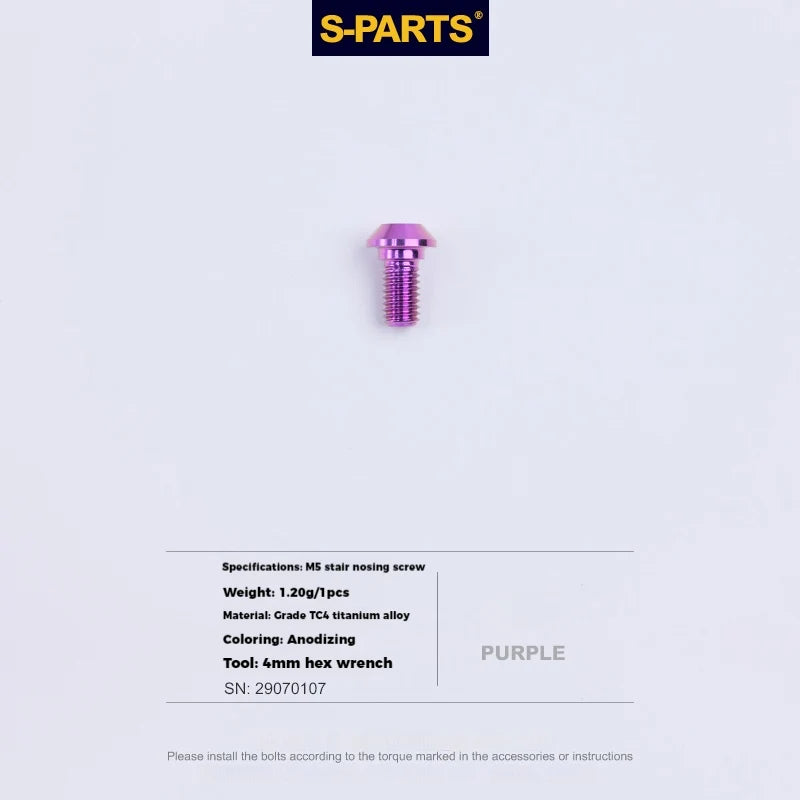 S-PARTS Titanium Cable Tension Bolts — M5/M6 — Derailleur & Brake