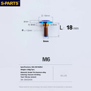 S-PARTS A3 M6 Umbrella Head Step Bolts — Blue — 36 Specifications — L18 D18 step screws D8 H4