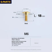 S-PARTS A3 M6 Umbrella Head Step Bolts — Gold — 36 Specifications — L18 D18 step screws D8 H4