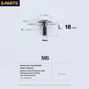 S-PARTS A3 M6 Umbrella Head Step Bolts — Black — 36 Specifications — L18 D18 step screws D8 H4