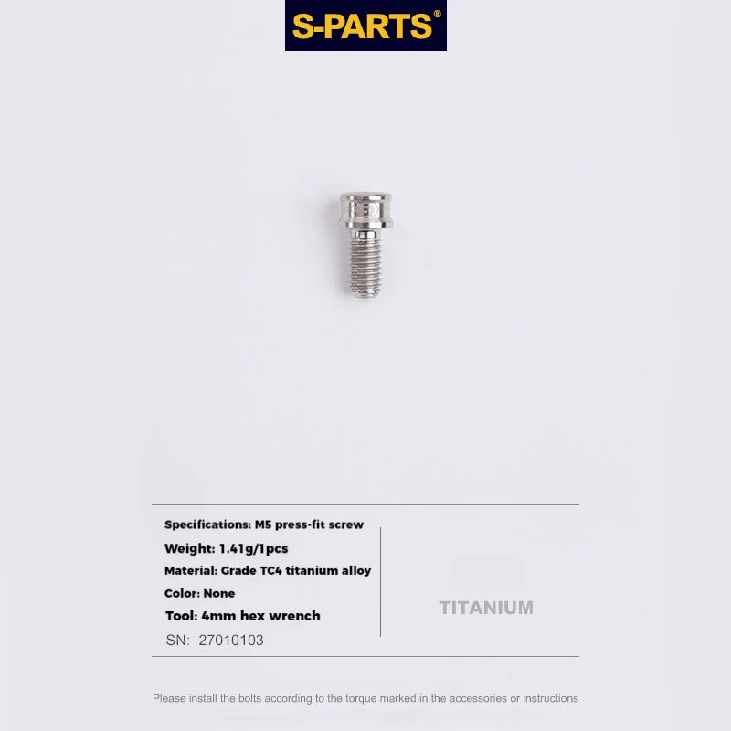 S-PARTS Titanium Cable Tension Bolts — M5/M6 — Derailleur & Brake