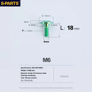 S-PARTS A3 M6 Umbrella Head Step Bolts — Green — 36 Specifications — L18 D18 step screws D8 H4
