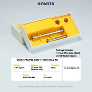 S-PARTS Titanium Quick Release Thru Axle for Giant Road Bikes — Lightweight TC4 Titanium — GIANT Propel Gen 4 Thru Axle Kit