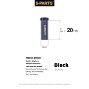 S-PARTS Titanium C-Clamp Fixing Nuts — 8–40mm — For M6 Bolts — 20mm / Black