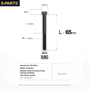 S-PARTS A3 M6 Titanium Bolts — 8–120mm — Black — L65mm