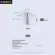 S-PARTS A3 M6 Umbrella Head Step Bolts — Titanium — 36 Specifications — L20 D14 step screws D8 H6