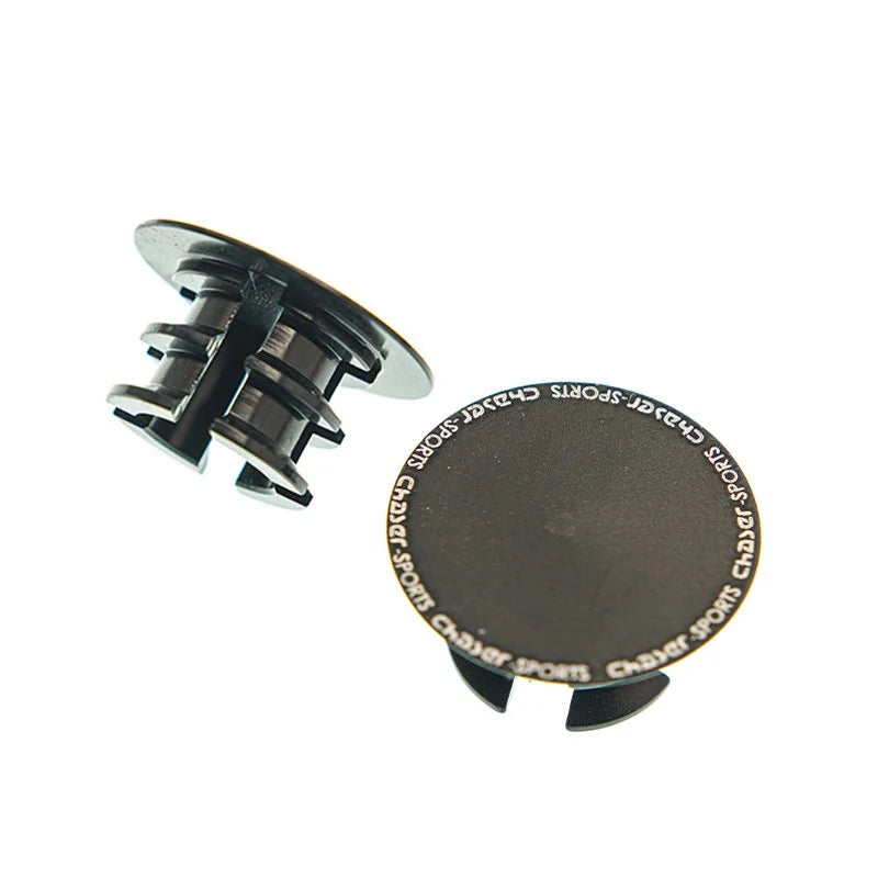CNC Aluminum Titanium Handlebar End Plugs — 4.2g Road MTB Folding Bike Compatible — Black Rune Pair 4.2g
