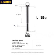 S-PARTS A3 M6 Titanium Bolts — 8–120mm — Black — L85mm