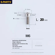 S-PARTS A3 M6 Umbrella Head Step Bolts — Titanium — 36 Specifications — L20 D15 step screws D10 H4