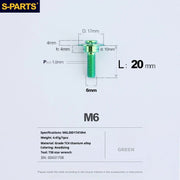 S-PARTS A3 M6 Umbrella Head Step Bolts — Green — 36 Specifications — L20 D17 step screws D10 H4