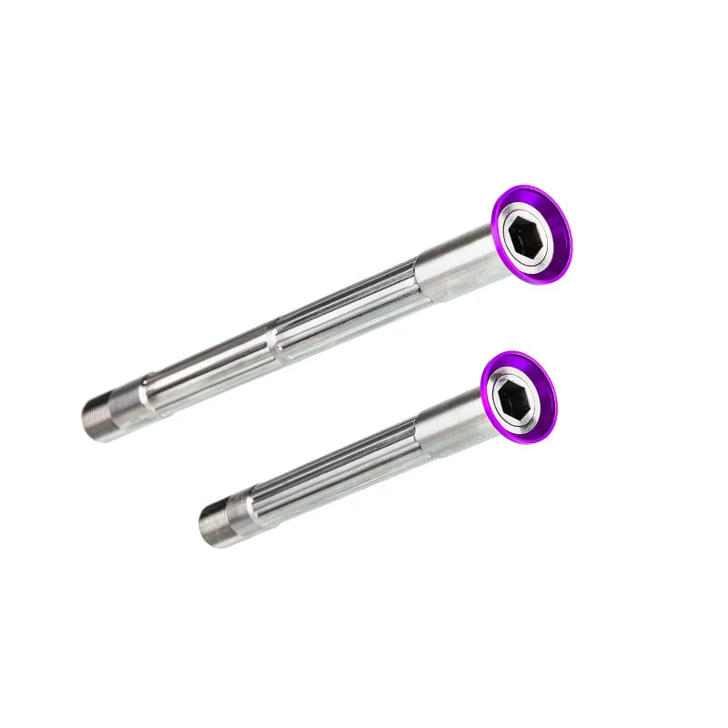 Chaser Ultralight Titanium Thru Axle Set — For SEKA Spear & Exceed Road Bikes (34g) — Exceed Compatible / Purple