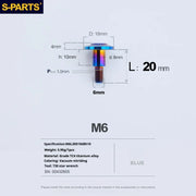 S-PARTS A3 M6 Umbrella Head Step Bolts — Blue — 36 Specifications — L20 D18 step screws D8 H10