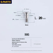S-PARTS A3 M6 Umbrella Head Step Bolts — Titanium — 36 Specifications — L20 D18 step screws D8 H10
