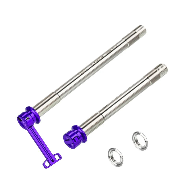 CHASER 12mm Titanium Thru Axle Set for Trek Madone Gen6 / Gen7 / Gen8 — Madone Gen8 – 118 mm / 162 mm – 59 g / pair / Purple