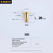 S-PARTS A3 M6 Umbrella Head Step Bolts — Gold — 36 Specifications — L20 D18 step screws D8 H10