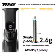 TiNE M6 Titanium Headset Top Cap Screws — 25 / 30 / 35 / 45mm — M6×35 Rainbow Oil Slick