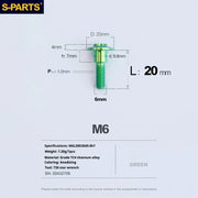S-PARTS A3 M6 Umbrella Head Step Bolts — Green — 36 Specifications — L20 D20 step screws D9.8 H7