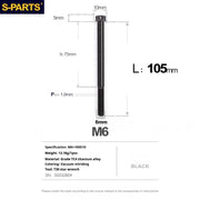 S-PARTS A3 M6 Titanium Bolts — 8–120mm — Black — L105mm
