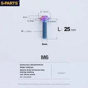 S-PARTS A3 M6 Umbrella Head Step Bolts — Candy — 36 Specifications — L25 D15 step screws D10.4 H2