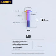 S-PARTS A3 M6 Umbrella Head Step Bolts — Candy — 36 Specifications — L30 D15 step screws D7.8 H16
