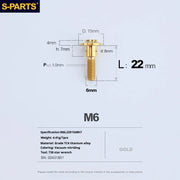S-PARTS A3 M6 Umbrella Head Step Bolts — Gold — 36 Specifications — L22 D15 step screws D8 H7