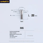 S-PARTS A3 M6 Umbrella Head Step Bolts — Titanium — 36 Specifications — L22 D15 step screws D8 H7