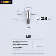S-PARTS A3 M6 Umbrella Head Step Bolts — Titanium — 36 Specifications — L23.5 D15 step screws D8.9 H12