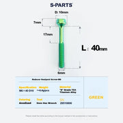 S-PARTS M6 Titanium Seatpost Step-Down Bolt & Nut Kit — 22 / 30 / 35 / 40mm — Green