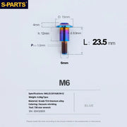 S-PARTS A3 M6 Umbrella Head Step Bolts — Blue — 36 Specifications — L23.5 D15 step screws D8.9 H12