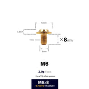 S-PARTS A3 D13 M6 Umbrella Head Titanium Bolts — 8–45mm — D13 M6×8mm / Gold