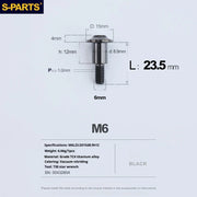 S-PARTS A3 M6 Umbrella Head Step Bolts — Black — 36 Specifications — L23.5 D15 step screws D8.9 H12