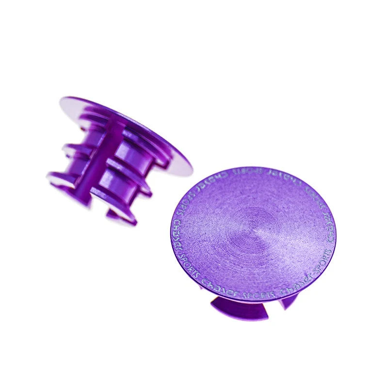 CNC Aluminum Titanium Handlebar End Plugs — 4.2g Road MTB Folding Bike Compatible — Purple Rune Pair 4.2g