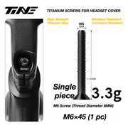 TiNE M6 Titanium Headset Top Cap Screws — 25 / 30 / 35 / 45mm — M6×45 Matte Black