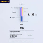 S-PARTS A3 M6 Umbrella Head Step Bolts — Candy — 36 Specifications — L36 D12 step screws D8 H22