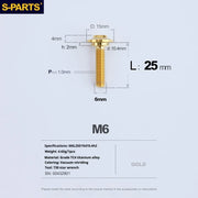 S-PARTS A3 M6 Umbrella Head Step Bolts — Gold — 36 Specifications — L25 D15 step screws D10.4 H2