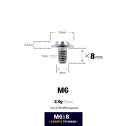S-PARTS A3 D13 M6 Umbrella Head Titanium Bolts — 8–45mm — D13 M6×8mm