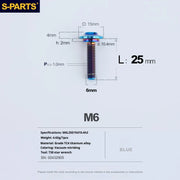 S-PARTS A3 M6 Umbrella Head Step Bolts — Blue — 36 Specifications — L25 D15 step screws D10.4 H2