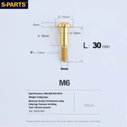 S-PARTS A3 M6 Umbrella Head Step Bolts — Gold — 36 Specifications — L30 D15 step screws D7.8 H16