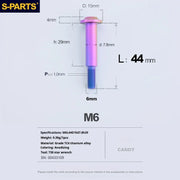S-PARTS A3 M6 Umbrella Head Step Bolts — Candy — 36 Specifications — L44 D15 step screws D7.8 H29