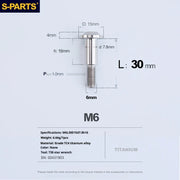 S-PARTS A3 M6 Umbrella Head Step Bolts — Titanium — 36 Specifications — L30 D15 step screws D7.8 H16
