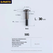 S-PARTS A3 M6 Umbrella Head Step Bolts — Black — 36 Specifications — L30 D15 step screws D7.8 H16