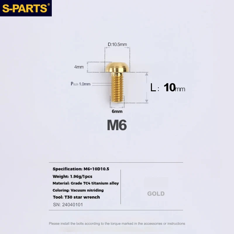 S-PARTS Titanium Cable Tension Bolts — M5/M6 — Derailleur & Brake