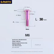 S-PARTS A3 M6 Umbrella Head Step Bolts — Purple — 36 Specifications — L30 D15 step screws D7.8 H16
