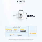 S-PARTS M6 Titanium Seatpost Step-Down Bolt & Nut Kit — 22 / 30 / 35 / 40mm — Cylindrical nut(M6 D9.5 H12)