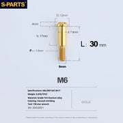 S-PARTS A3 M6 Umbrella Head Step Bolts — Gold — 36 Specifications — L30 D12 step screws D7.8 H17