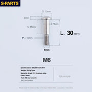 S-PARTS A3 M6 Umbrella Head Step Bolts — Titanium — 36 Specifications — L30 D12 step screws D7.8 H17