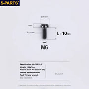 S-PARTS Titanium Cable Tension Bolts — M5/M6 — Derailleur & Brake