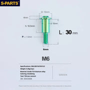 S-PARTS A3 M6 Umbrella Head Step Bolts — Green — 36 Specifications — L30 D15 step screws D10 H16.5
