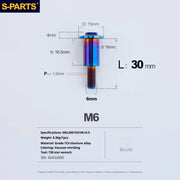 S-PARTS A3 M6 Umbrella Head Step Bolts — Blue — 36 Specifications — L30 D15 step screws D10 H16.5