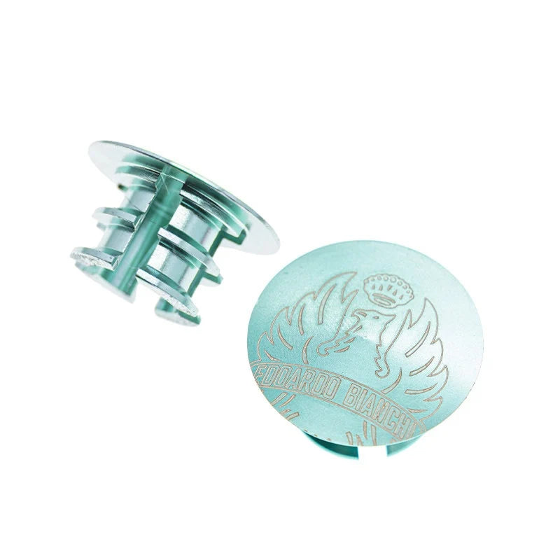 CNC Aluminum Titanium Handlebar End Plugs — 4.2g Road MTB Folding Bike Compatible — Sky Blue Eagle Pair 4.2g